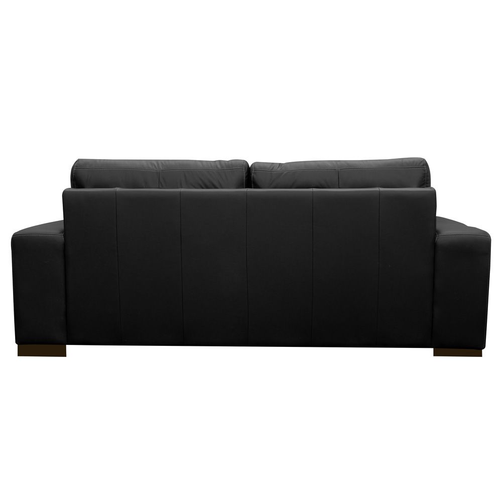 Sofá 3 Lugares Sala de Estar Milano 210cm Couro Preto G58 - Gran Belo