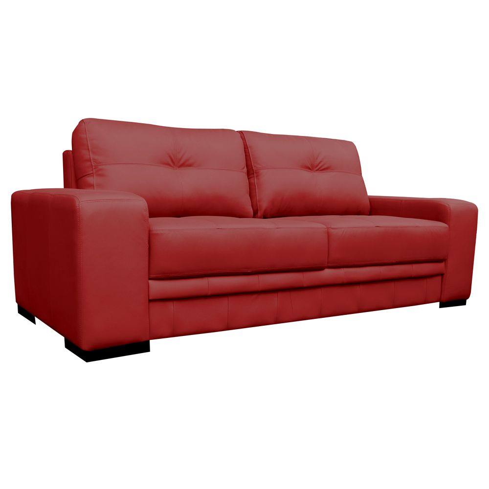 Sofá 3 Lugares Sala de Estar Milano 210cm Couro Vermelho G58 - Gran Belo