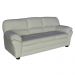 Sofá 3 Lugares Sala de Estar Pés Madeira 212cm Laura Couro Off White G03 - Gran Belo