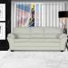 Sofá 3 Lugares Sala de Estar Pés Madeira 212cm Laura Couro Off White G03 - Gran Belo