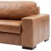 Sofá 3 Lugares Sala de Estar Pés Madeira Aisla 210 cm Couro Camel - Gran Belo