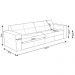 Sofá 3 Lugares Sala de Estar Pés Madeira Laus 242 cm Couro Tabaco G43 - Gran Belo