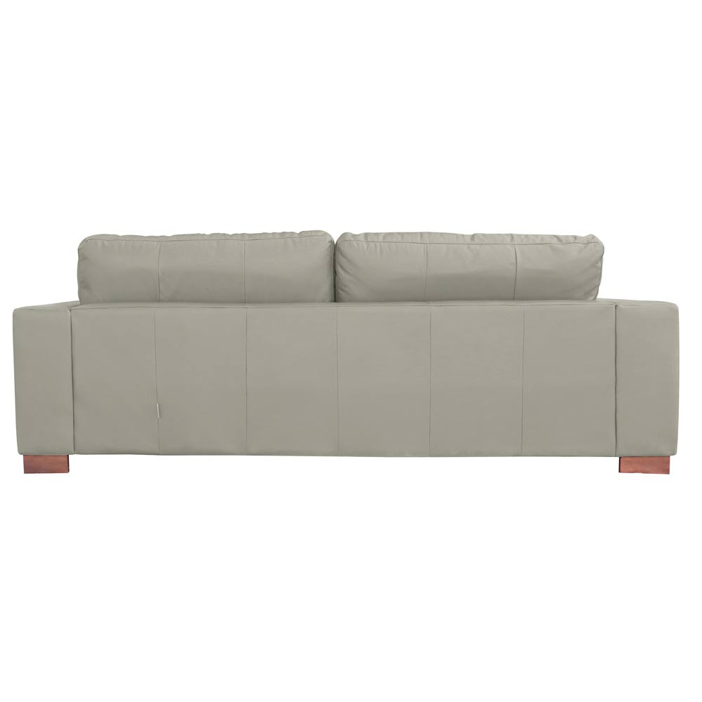 Sofá 3 Lugares Sala de Estar Pés Madeira kenny 240 cm Couro Avelã G43 - Gran Belo