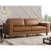 Sofá 3 Lugares Sala de Estar Recepção 220cm Presley Couro Caramelo G52 - Gran Belo