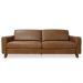 Sofá 3 Lugares Sala de Estar Recepção 220cm Presley Couro Caramelo G52 - Gran Belo
