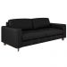 Sofá 3 Lugares Sala de Estar Recepção 220cm Presley Couro Preto G52 - Gran Belo