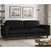 Sofá 3 Lugares Sala de Estar Recepção 220cm Presley Couro Preto G52 - Gran Belo