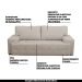 Sofá 3 Lugares Sala de Estar Roma 230 cm Couro Off White G58 - Gran Belo