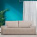 Sofá 3 Lugares Sala de Estar Roma 230 cm Couro Off White G58 - Gran Belo