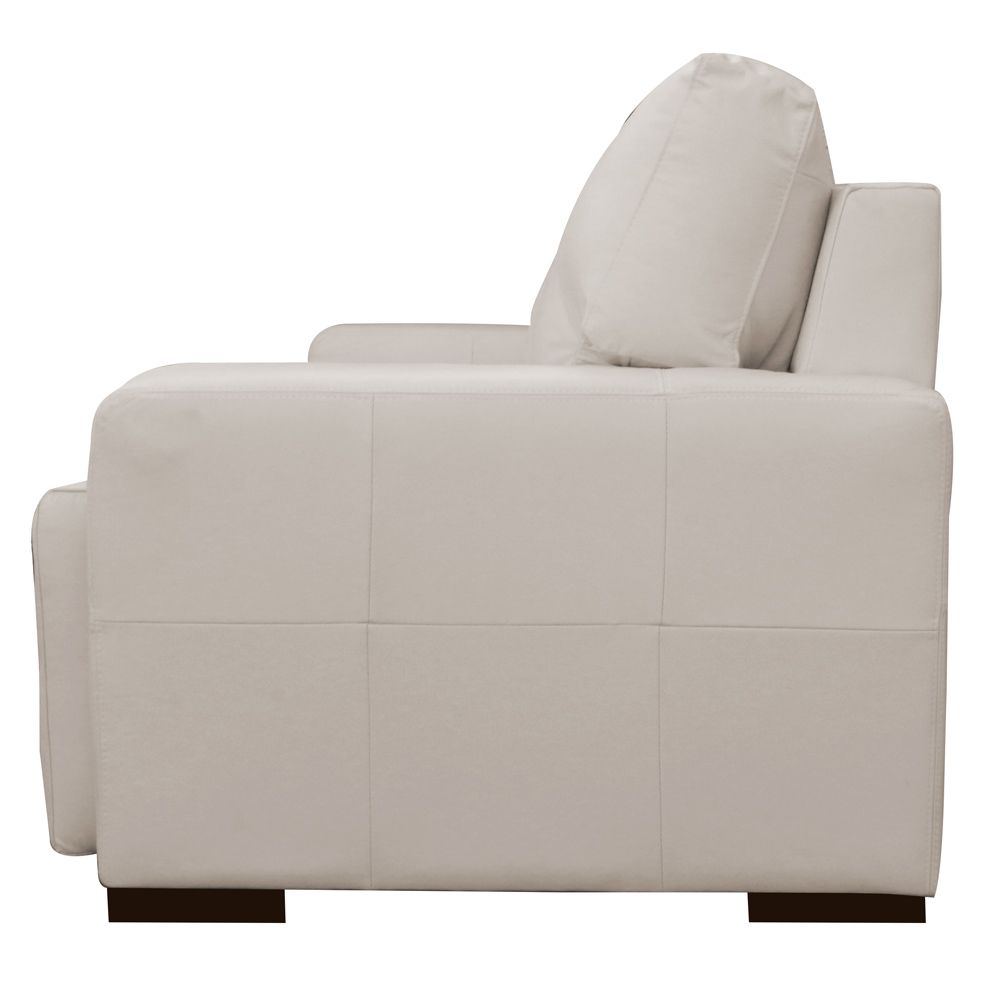 Sofá 3 Lugares Sala de Estar Roma 230 cm Couro Off White G58 - Gran Belo