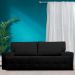 Sofá 3 Lugares Sala de Estar Roma 230 cm Couro Preto G58 - Gran Belo