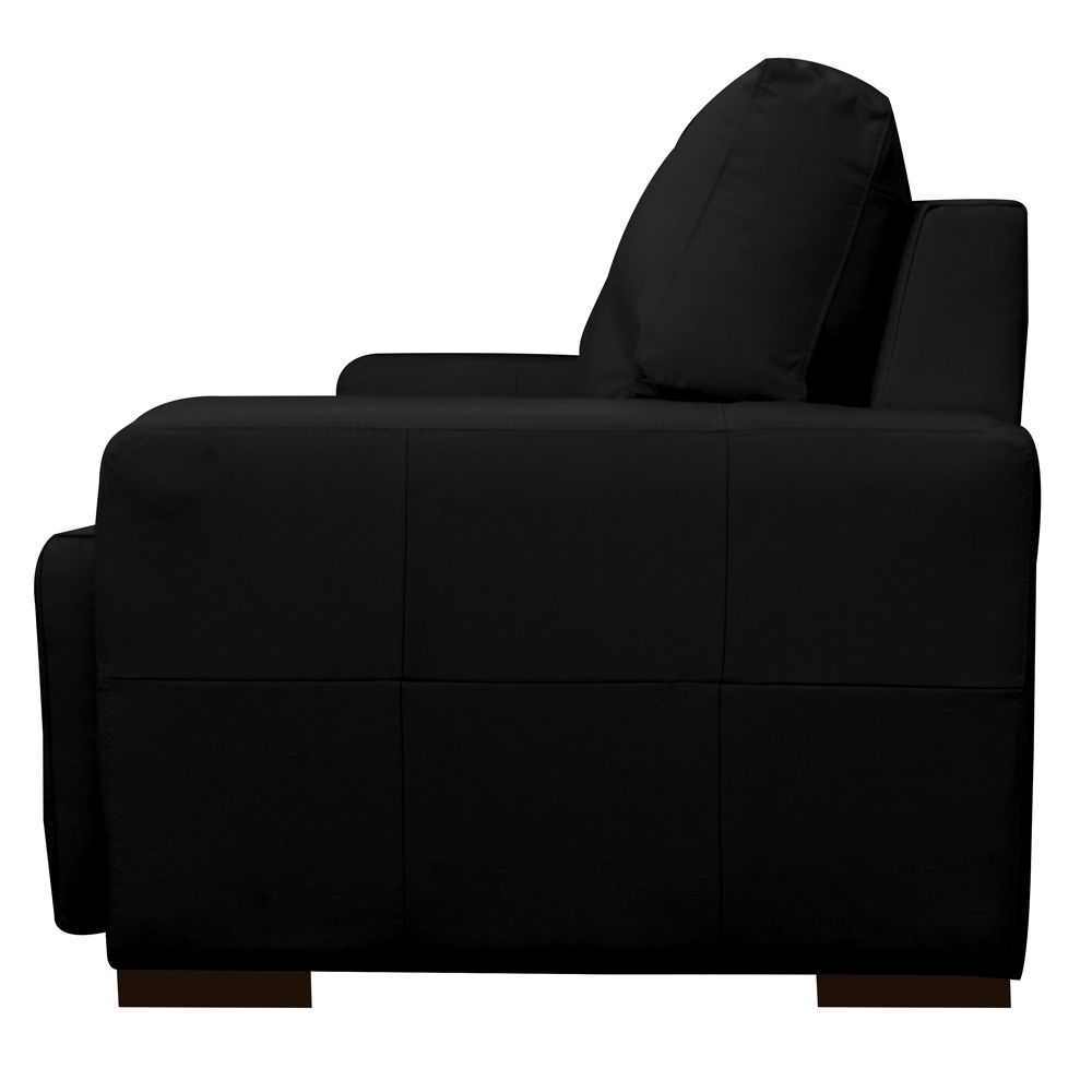 Sofá 3 Lugares Sala de Estar Roma 230 cm Couro Preto G58 - Gran Belo