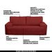 Sofá 3 Lugares Sala de Estar Roma 230 cm Couro Vermelho G58 - Gran Belo
