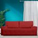 Sofá 3 Lugares Sala de Estar Roma 230 cm Couro Vermelho G58 - Gran Belo