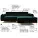 Sofá 3 Lugares com Chaise Base de Madeira Euro 230 cm Veludo Verde - Gran Belo