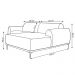 Sofá 3 Lugares com Chaise Base de Madeira Euro 230 cm Veludo Verde - Gran Belo