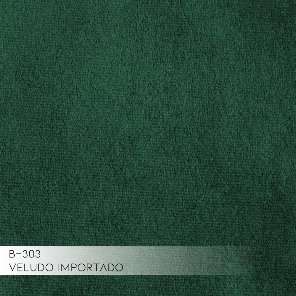 Sofá 3 Lugares com Chaise Base de Madeira Euro 230 cm Veludo Verde - Gran Belo