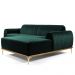 Sofá 3 Lugares com Chaise Base de Madeira Euro 230 cm Veludo Verde - Gran Belo