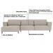 Sofá 310cm com Chaise Esquerda Franz Suede Bege G52 - Gran Belo