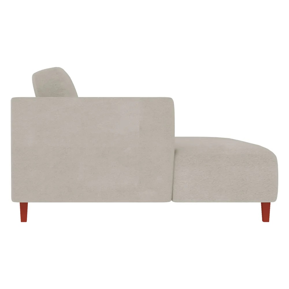 Sofá 310cm com Chaise Esquerda Franz Suede Bege G52 - Gran Belo
