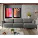 Sofá 330cm com Chaise Direita Franz Suede Grafite G52 - Gran Belo