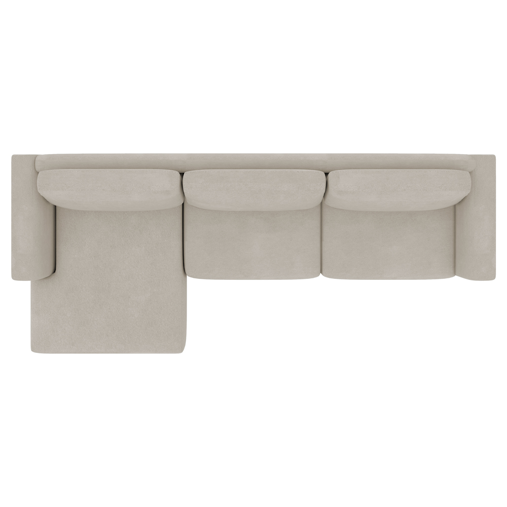 Sofá 330cm com Chaise Esquerda Franz Suede Bege G52 - Gran Belo