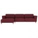 Sofá 330cm com Chaise Esquerda Franz Suede Bordô G52 - Gran Belo
