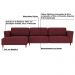 Sofá 330cm com Chaise Esquerda Franz Suede Bordô G52 - Gran Belo