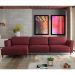 Sofá 330cm com Chaise Esquerda Franz Suede Bordô G52 - Gran Belo