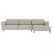 Sofá 350cm com Chaise Direita Estrutura em Madeira Franz Suede Bege G52 - Gran Belo