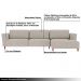 Sofá 350cm com Chaise Direita Estrutura em Madeira Franz Suede Bege G52 - Gran Belo