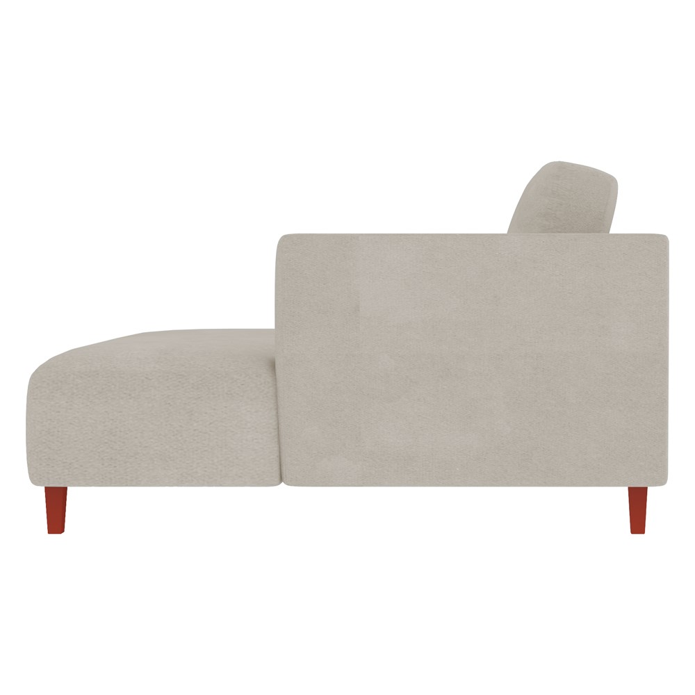 Sofá 350cm com Chaise Direita Estrutura em Madeira Franz Suede Bege G52 - Gran Belo