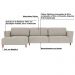 Sofá 350cm com Chaise Esquerda Franz Suede Bege G52 - Gran Belo