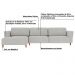 Sofá 350cm com Chaise Esquerda Franz Suede Cinza G52 - Gran Belo