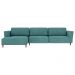 Sofá 350cm com Chaise Esquerda Franz Suede Turquesa - Gran Belo
