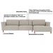 Sofá 370cm com Chaise Direita Franz Suede Bege G52 - Gran Belo