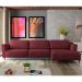 Sofá 370cm com Chaise Direita Franz Suede Bordô G52 - Gran Belo