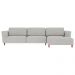 Sofá 370cm com Chaise Direita Franz Suede Cinza G52 - Gran Belo