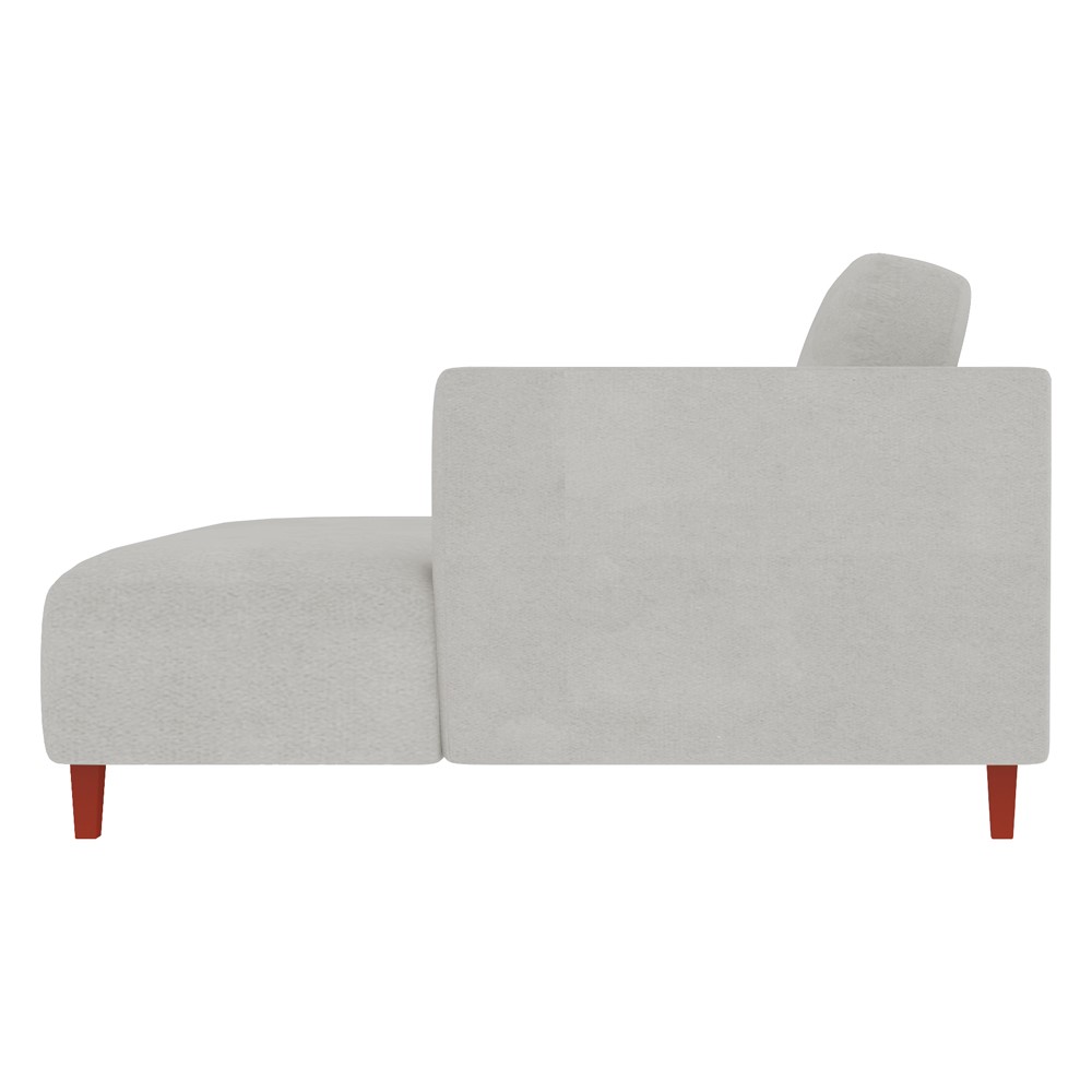 Sofá 370cm com Chaise Direita Franz Suede Cinza G52 - Gran Belo