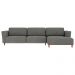Sofá 370cm com Chaise Direita Franz Suede Grafite G52 - Gran Belo