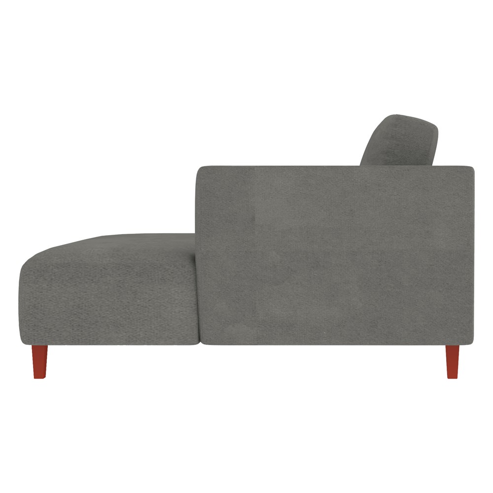 Sofá 370cm com Chaise Direita Franz Suede Grafite G52 - Gran Belo
