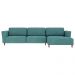 Sofá 370cm com Chaise Direita Franz Suede Turquesa G52 - Gran Belo