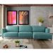 Sofá 370cm com Chaise Direita Franz Suede Turquesa G52 - Gran Belo