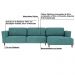 Sofá 370cm com Chaise Direita Franz Suede Turquesa G52 - Gran Belo