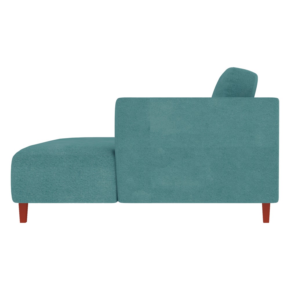 Sofá 370cm com Chaise Direita Franz Suede Turquesa G52 - Gran Belo