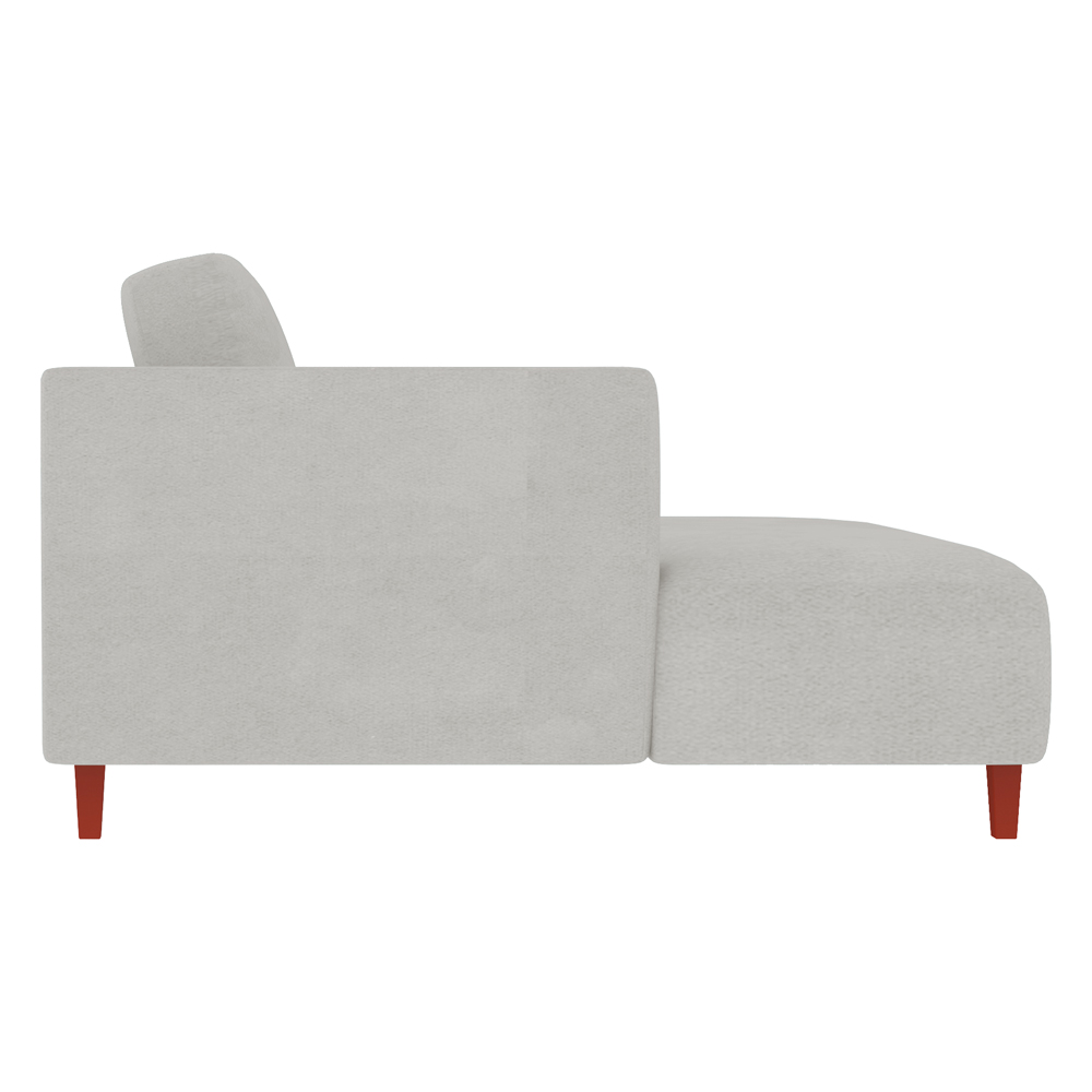 Sofá 370cm com Chaise Esquerda Franz Suede Cinza G52 - Gran Belo
