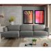 Sofá 370cm com Chaise Esquerda Franz Suede Grafite G52 - Gran Belo