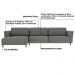 Sofá 370cm com Chaise Esquerda Franz Suede Grafite G52 - Gran Belo