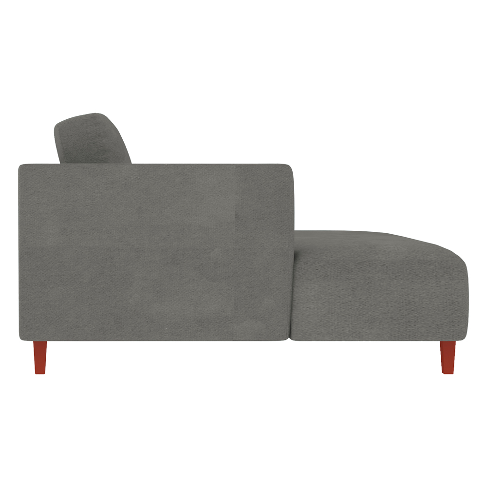 Sofá 370cm com Chaise Esquerda Franz Suede Grafite G52 - Gran Belo
