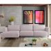 Sofá 370cm com Chaise Esquerda Franz Suede Rosê - Gran Belo